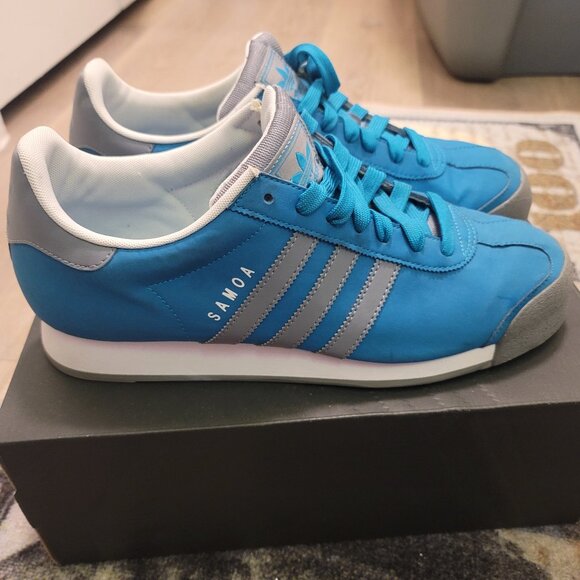 Adidas Samoa Casual Tennis Skateboarding Shoe Men's Turqoise Blue Q32544 Sz 10.5 - Picture 1 of 7